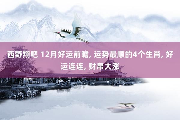 西野翔吧 12月好运前瞻， 运势最顺的4个生肖， 好运连连， 财帛大涨