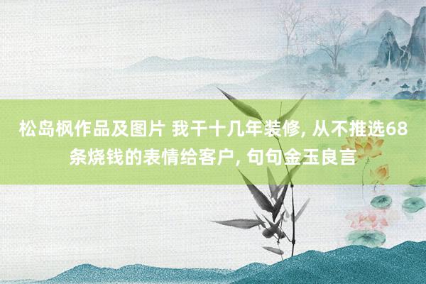 松岛枫作品及图片 我干十几年装修， 从不推选68条烧钱的表情给客户， 句句金玉良言