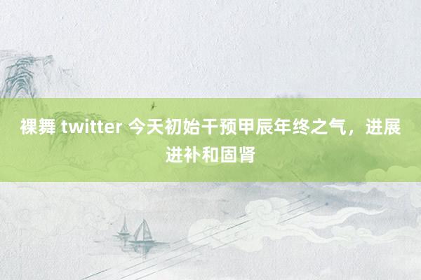 裸舞 twitter 今天初始干预甲辰年终之气,进展进补和固肾