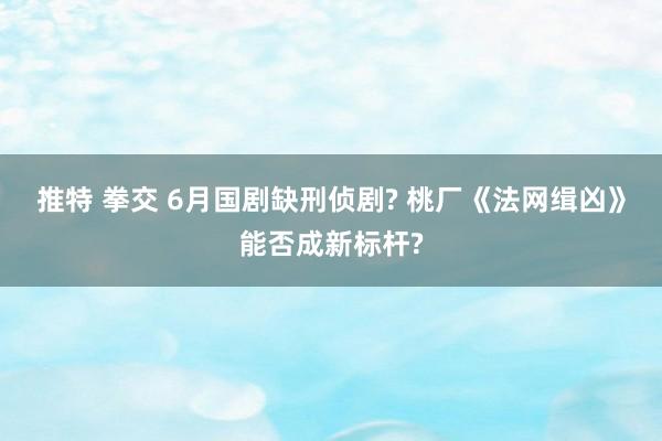 推特 拳交 6月国剧缺刑侦剧? 桃厂《法网缉凶》能否成新标杆?